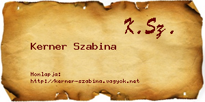 Kerner Szabina névjegykártya
